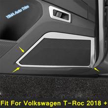 Auto Styling Inner Door Stereo Speaker Audio Loudspeaker Decoration Cover Trim 4Pcs For Volkswagen T-Roc 2018 - 2022 Interior 2024 - buy cheap