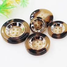 18mm - 30mm 4 Holes Amber Broad Edge Concave Military Trench Coat Buttons For Sewing Classic Imitation Horn Resin Coat Butckles 2024 - buy cheap