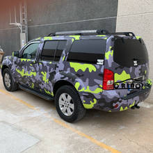 Adesivo camuflado para carro, preto, cinza, amarelo, adesivo de carro, envoltório de folha com bolhas livres de ar, para embrulho de corpo de carro 2024 - compre barato