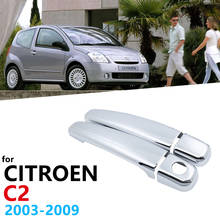 Luxuoso novo chrome maçaneta da porta capa guarnição para citroen c2 2003 ~ 2009 acessórios do carro adesivos 2 portas pegar carro estilo 2004 2024 - compre barato