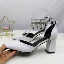 BaoYaFang-Sandalias de tacón grueso para mujer, calzado moderno con correa y hebilla, para verano, 2020 2024 - compra barato