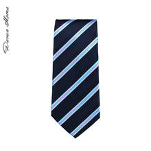 Alta calidad 2020 diseñador nueva moda rojo azul doble sarga rayas 8cm corbatas para hombres corbata traje Formal de boda con caja de regalo 2024 - compra barato