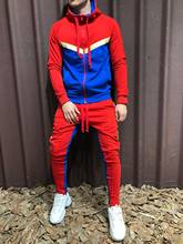 2 Pieces Tracksuit Set Sports Suit Men's Hooded Sweatshirt Set Men New Casual Slim Zipper Jacket + Pencil Pants Streetwear Set 2024 - buy cheap