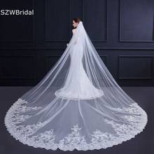 Elegante Aplique de encaje blanco marfil, velo largo para boda, novia, accesorios sexys para boda 2024 - compra barato