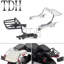 Suporte traseiro rack de bagagem da motocicleta preto/chrome titular prateleira traseira para harley fat boy flfb breakout fxbr 2018 2019 2020 2021 2024 - compre barato