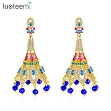 LUOTEEMI Bohemia Tassel Drop Earrings for Women Wedding Party Dubai Ethnic Indian Jhumki Jhumka Fashion Jewelry Christmas Gifts 2024 - buy cheap