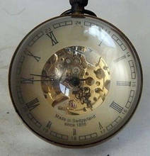 Collectibles China OLD BRASS GLASS pocket watch BALL working mechanical clock 2024 - buy cheap