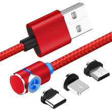 Cable USB magnético para móvil, Cable Micro USB de carga rápida LED para iPhone 12 11, Xiaomi, Samsung tipo C 2024 - compra barato