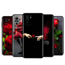 Capa de silicone para celular xiaomi, linda flor vermelha para xiaomi redmi note 10s 10 9 9s 9t 8t 8 7 6 5 pro max 5a 4x 4 5g 2024 - compre barato