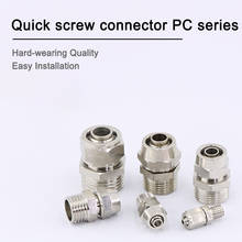 1 PC Quick-Screw Coupling PC8-02 Thread Through KPC16-04 KPC16-06 Metal Pneumatic Air Pipe 2024 - buy cheap