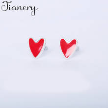Brincos de coração vermelho da moda jianery, brincos femininos, presentes para meninas 2024 - compre barato