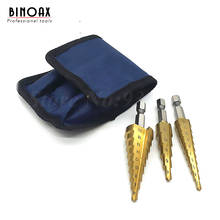 BINOAX 3pcs Step Drill Bit Set Superior Titanium Coated High Speed Steel Step dril Set With Pouch 2024 - buy cheap