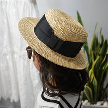 Chapéu de verão das crianças chapéu de sol de borda larga chapéu de sol bowknot boater preto branco rendas acima da praia chapéus de proteção solar menina boné de palha 2024 - compre barato