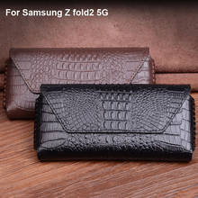 Funda plegable de cuero genuino para Samsung galaxy Z, carcasa con tapa de 2 y 5G, superlujosa, con tapa, para teléfono móvil 2024 - compra barato