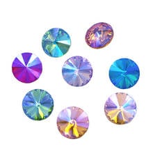 Top sale AB color crystal glass sew on rhinestones Round shape loose rhinestones DIY Nail Art 2024 - buy cheap