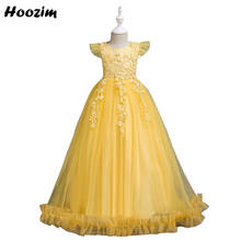 Luxo roxo tule inchado noite e vestidos de casamento meninas 6-15 ano formal bordado flor borla gala e soiree vestido adolescente 2024 - compre barato