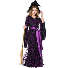 Kids Witch Costume Baby Girls Halloween Party Costumes Purple Witch Fancy Dress Carnival Cosplay Costume 2024 - buy cheap