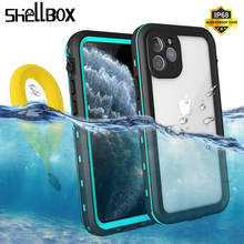 Shellbox caso à prova dwaterproof água para o iphone 12 11 pro max x xr xs max à prova de choque natação mergulho coque capa para o telefone caso subaquático 2024 - compre barato