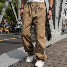 Pantalones Cargo holgados de talla grande para hombre, pantalón largo informal de Hip-hop, lard-bucket 2024 - compra barato