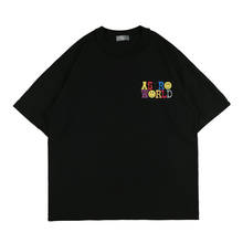 Astroworld-Camiseta de manga corta de Travis Scott, Camiseta de algodón de gran tamaño con letras estampadas de colores, Hip-Hop, 1:1, 2021 2024 - compra barato
