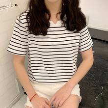 2020 New Summer T-Shirts Women Striped Casual Loose Ladies Tops Crew Neck Short Sleeve Tshirt 2024 - buy cheap