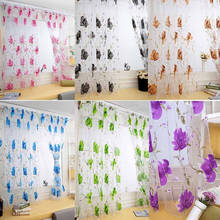 1 PCS Vines Leaves Tulle Door Window Curtain Drape Panel Sheer Scarf Valances curtains for the living room kitchen bedroom #L5 2024 - buy cheap