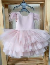 New Puffy Baby Girl Birthday Party Gowns Tiered Tulle O neck Knee Length Infant Girl Christmas Baptism Dress 2024 - buy cheap