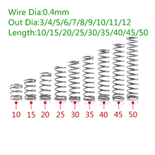 Alambre de 1000 piezas, diámetro de 0,4mm OD 3mm, acero inoxidable, Micro bobina pequeña, longitud de resorte de compresión 5-50mm 2024 - compra barato