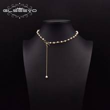 GLSEEVO Handmade Natural Freshwater Pearl Necklace For Women Wedding Party Bow Style Pearl Pendant Classic Chain Jewelry GN0267 2024 - buy cheap