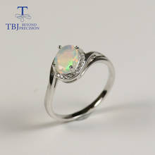 Opal ring natural gemstone oval 6*8mm with 925 sterling silver simple design fine jewelry for women Wedding wear nice gift TBJ 2024 - buy cheap