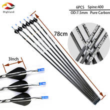 6PCS 30Inch Steel Hunting Point Archery Arrows Spine 400 Pure Carbon Arrows for Hunting  Compound Bow and Arrow Sport 2024 - buy cheap