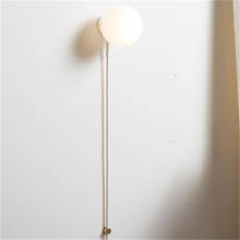 Nordic Modern Plug Wire Glass Ball Wall Lamps Bedroom Bedside Living Room E27 Wall Lights Mirror Headlights Bathroom Lighting 2024 - buy cheap