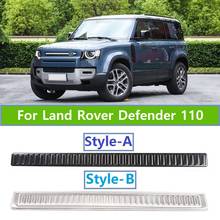 ¡Nuevo! Cubierta protectora de la placa del parachoques trasero, accesorios de acero inoxidable negro y plateado para Land Rover Defender 110 2020 2024 - compra barato