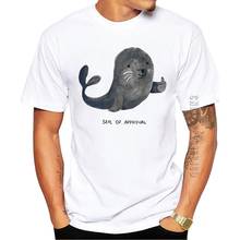 Camiseta con estampado de sello de aprobación para hombre, camisa con estampado de sello Vintage, cuello redondo, 100% algodón, divertida 2024 - compra barato