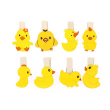 8Pcs DIY Clothes Paper Peg Party Decoration Cute Duck Picture Craft Clips Photo Wooden Clip 2024 - buy cheap