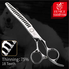 Fenice 7.0 inch Professional Pet Dog Grooming Thinning Scissors 18 Teeth Thinning Rate 75% High Quality  Japan 440C 2024 - buy cheap