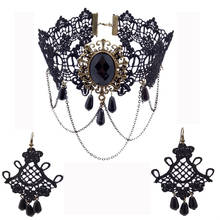 YiYaoFa Handmade Party Jewelry Set Gothic Jewelry for Women Black Lace Necklace & Earring Women Accessories Party Jewelry YTZ-02 2024 - buy cheap
