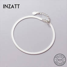 Женский геометрический браслет INZATT, изящное Ювелирное Украшение в стиле хип-хоп для вечерние из настоящего серебра 925 пробы, минималистичные аксессуары в подарок 2022 - купить недорого
