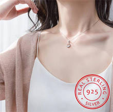 Collar de plata de ley 925 para mujer, cadena de clavícula, colgante sencillo, con personalidad, estilo moderno 2024 - compra barato