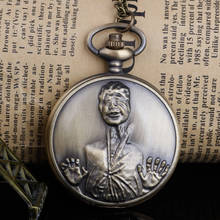 Reloj de bolsillo de cuarzo y bronce con diseño único de retrato Punk Vintage, colgante de collar, regalo romántico Unisex, reloj de recuerdo 2024 - compra barato