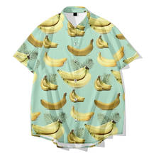 Large Size Summer Fruit Print Men's Shirt Casual Loose Short Sleeve Shirt Tropical Style Beach Shirt For Men Hawaiian Shirt Man 2024 - buy cheap