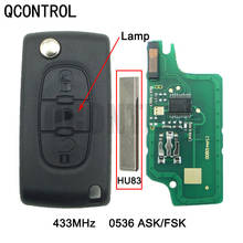 QCONTROL New Remote Key for PEUGEOT 207 208 307 308 408 Partner 433MHz Auto Door Lock (CE0536 ASK/FSK HU83 Blade) 2024 - buy cheap