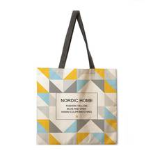 Yellow and blue geometric ladies casual handbag ladies shoulder bag outdoor beach bag clutch bag foldable shopping bag 2024 - buy cheap