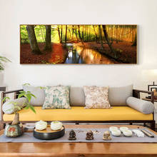 Carteles e impresiones de paisaje moderno, arte de pared, pintura de lienzo, paisaje de bosque otoñal, imagen para sala de estar, decoración del hogar sin marco 2024 - compra barato