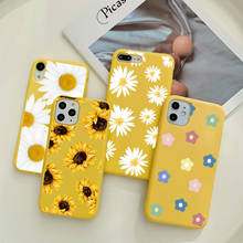 Cute Sunflower Flower Phone Case For iPhone 12 Mini 11 Pro Max XR XS Max 6 7 8 Plus X SE 2020 Candy Color Silicone Bumber Cover 2024 - buy cheap