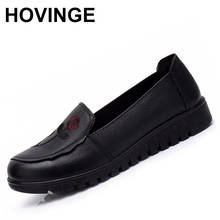 HOVINGE Spring Flats Women Genuine Leather Loafers Women Flats Slip On Women Loafers Women Loafers Shoes Plus Size 35-44 2024 - buy cheap