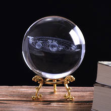 Bola de cristal del Sistema Solar 3D, bola de cristal de planetas, globo grabado con láser, modelo en miniatura, decoración del hogar, regalo de astronomía, ornamento de 60/80mm 2024 - compra barato