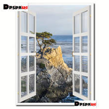 Pintura de diamantes redondos/cuadrados 5D, cuadro artesanal, punto de cruz, ventana, montaña, mar, paisaje, bordado 3D, mosaico, decoración del hogar, regalo 2024 - compra barato