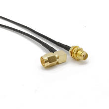 ALLISHOP SMA Female Bulkhead to SMA Male Right Angle RF Cable RG-174 WiFi Antenna Extension Cable 7CM-1M 2024 - buy cheap