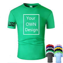 Доставка в ближайшее время индивидуальные мужские и женские футболки печать как фото или логотип текст Сделай Сам свой собственный дизайн 100% хлопок зеленая футболка 2024 - купить недорого